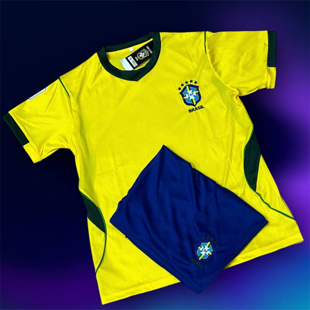 ชุดบอล Brezil -Yellow Season2025/26 แขนสั้น ฤดูกาลใหม่ ชุดฟุตบอลผู้ใหญ่ เสื้อ + กางเกง