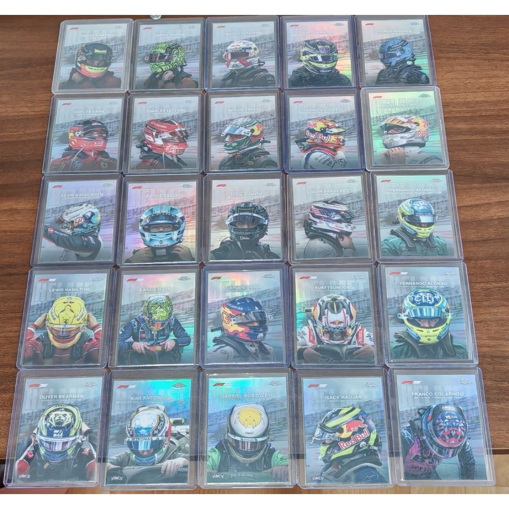 การ์ด f1 topps chrome 2024 and 2025 insert helmet complete set