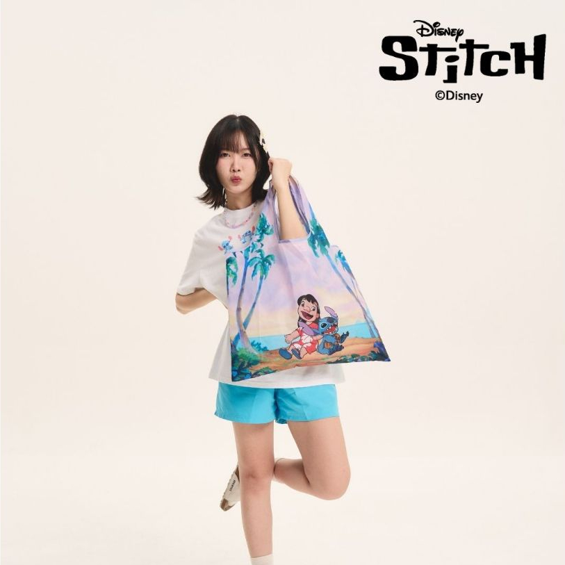 Pixie & Pals - Chilling Stitch and Lilo - Foldable Bag กระเป๋าช็อปปิ้ง ลิขสิทธิ์แท้จาก Disney
