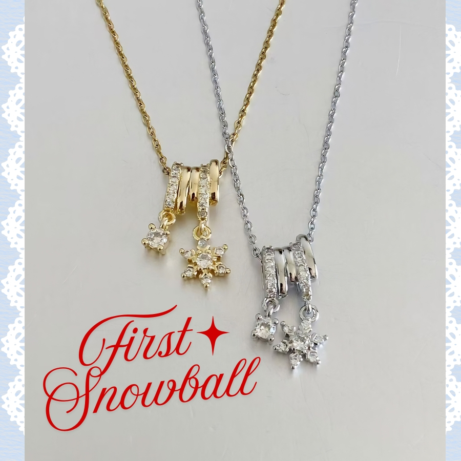 RUBY HAUS 🎀 สร้อยคอ First Snowfall ✨ Stainless Steel ไม่ลอกไม่ดำ จี้เกล็ดหิมะเล่นแสง สไตล์ Winter ♡