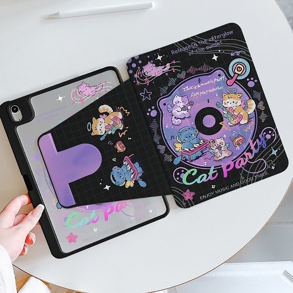 ⚡พร้อมส่ง⚡เคสiPadหมุน 360° Gen12 Air8 11 Gen11 Gen9/8 ที่ใส่ปากกา Cat Party เคส iPad Air7 Gen10 Air6 – โปรปัง