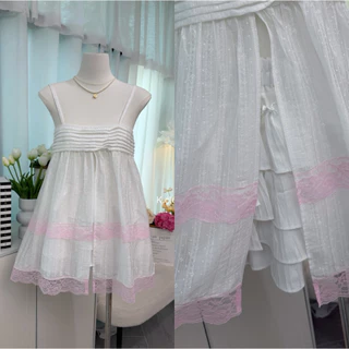 (อก28-36) เสื้อสายเดี่ยวโรซี่เลเยอร์ลูกไม้ สไตล์หวานฉ่ำรับซัมเมอร์ งานสวยหวานน่ารักมาก🌸