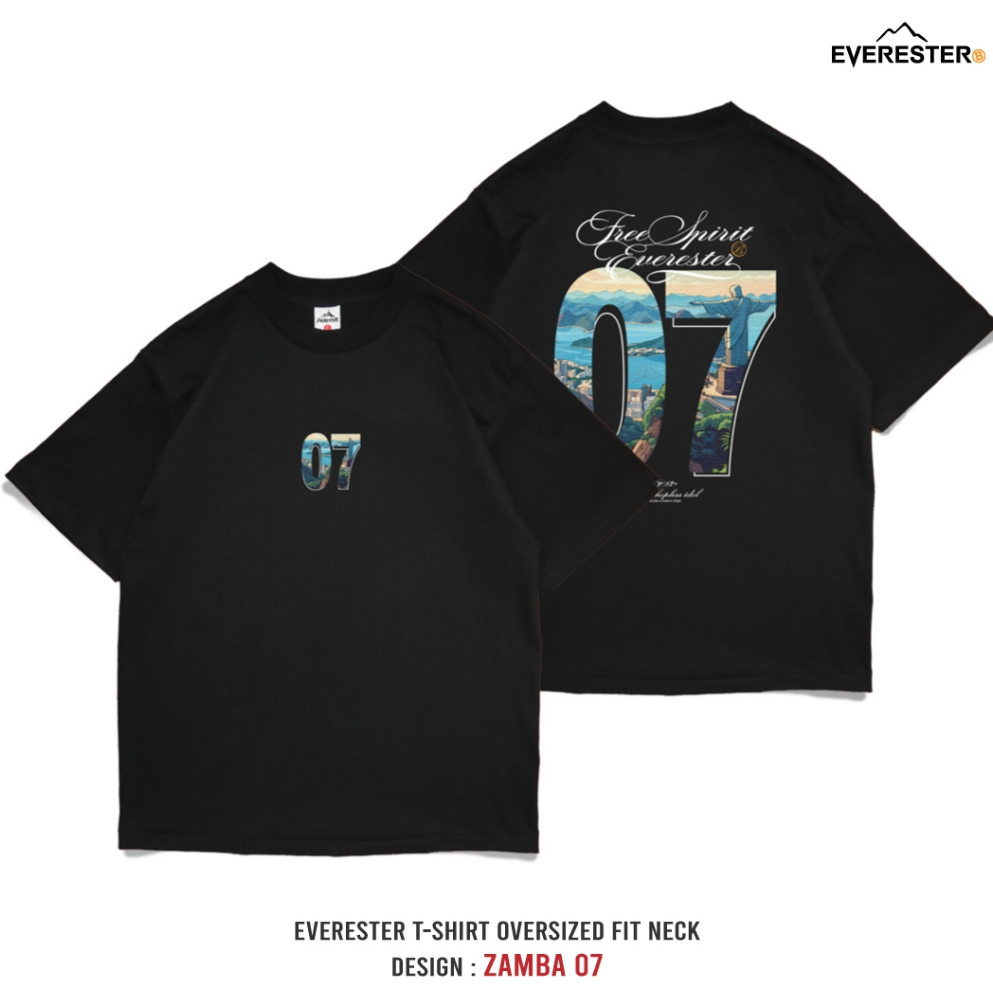 EVERESTER เสื้อยืด Oversized คอฟิต Heavy Cotton 07 Zamba ดำ EXP
