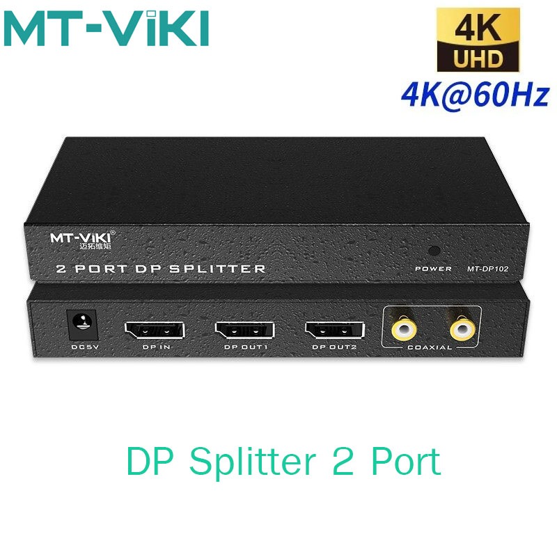 MT-ViKi DP Splitter 1 in 2 out 4K 60Hz MT-DP102