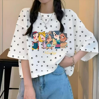 เสื้อครอปผู้หญิงสาวอวบน่ารัก oversize เสื้อผ้าคนอ้วนไซส์ใหญ่ 40-90กิโลกรัมสวยๆ เสื้อยืดแขนสั้นผู้หญิงแฟชั่นฤดูร้อนมาใหม่