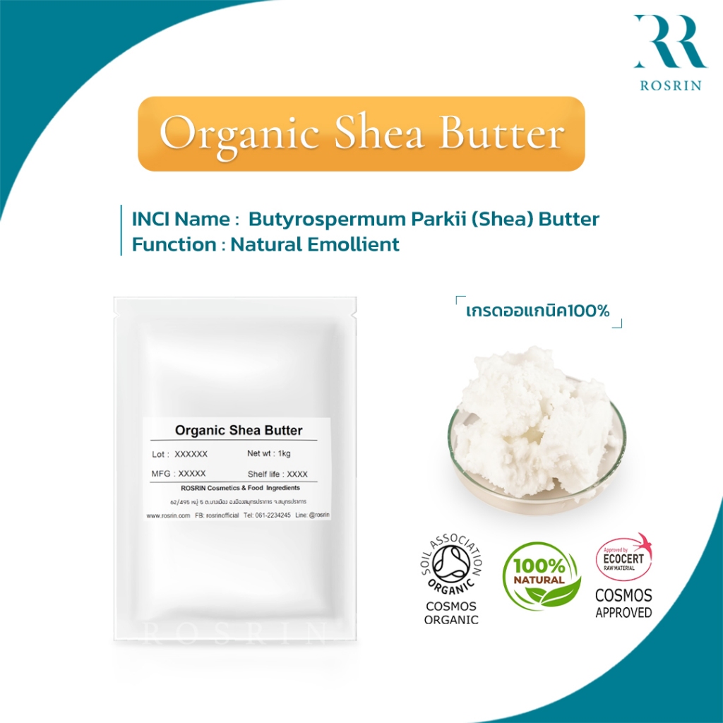 Organic Shea Butter - เชียร์บัตเตอร์ เกรดออกานิก ขนาด 50-100g