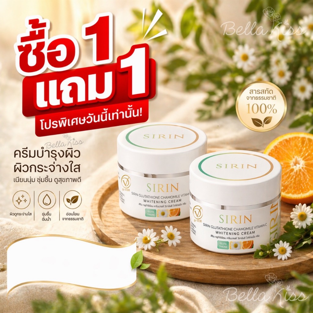[ 2 กระปุก ] ครีมสิรินบำรุงผิวหน้า ตะกร้าบริษัท