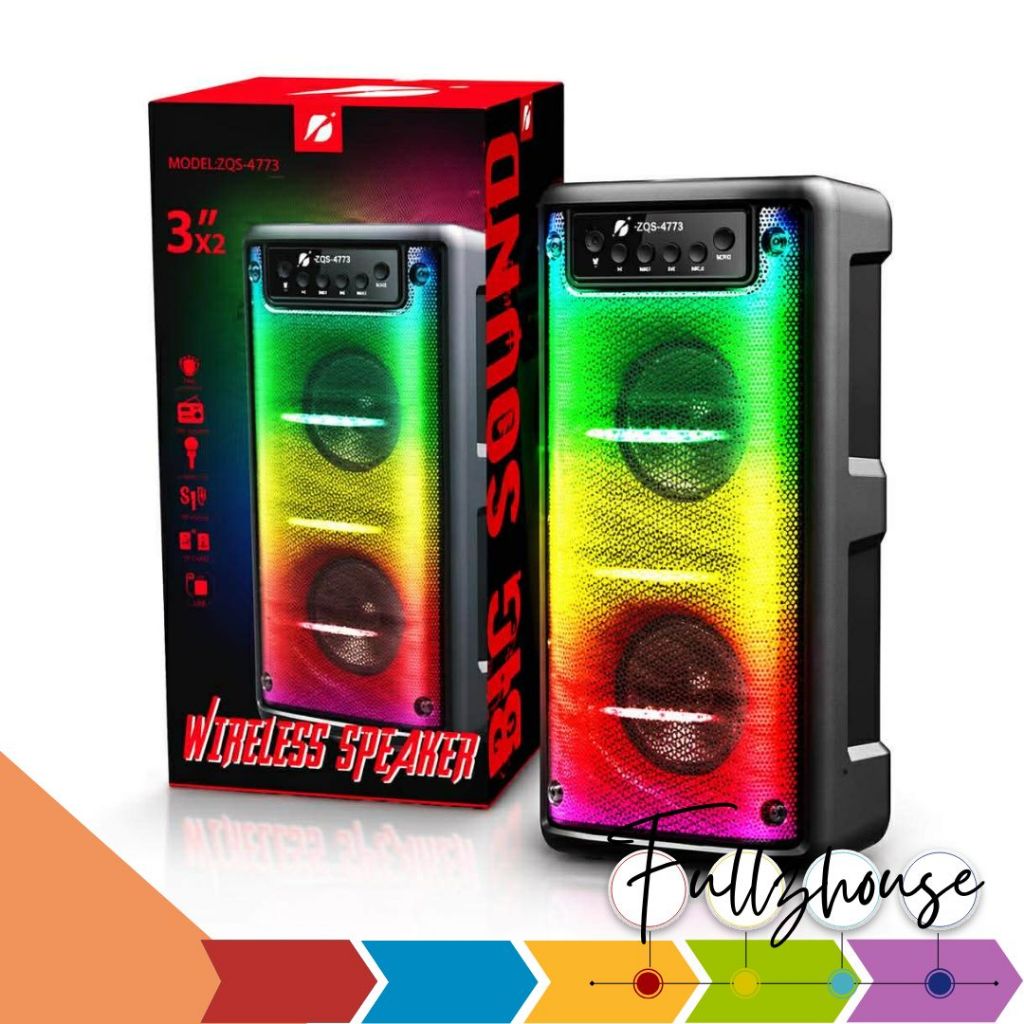 จัดส่งด่วน KTS-1711 ลำโพงบลูทูธ ดอก 3x2 นิ้ว ปรับเบส เปิดปิดไฟได้ AUX/USB/TF เสียบไมค์ได้