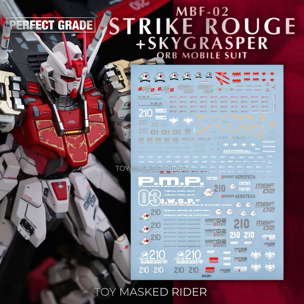 🟥⬜️พร้อมส่ง ดีคอลน้ำ SEED Decal PG 1/60 MBF-02 STRIKE ROUGE+ FX-550 SKYGRASPER