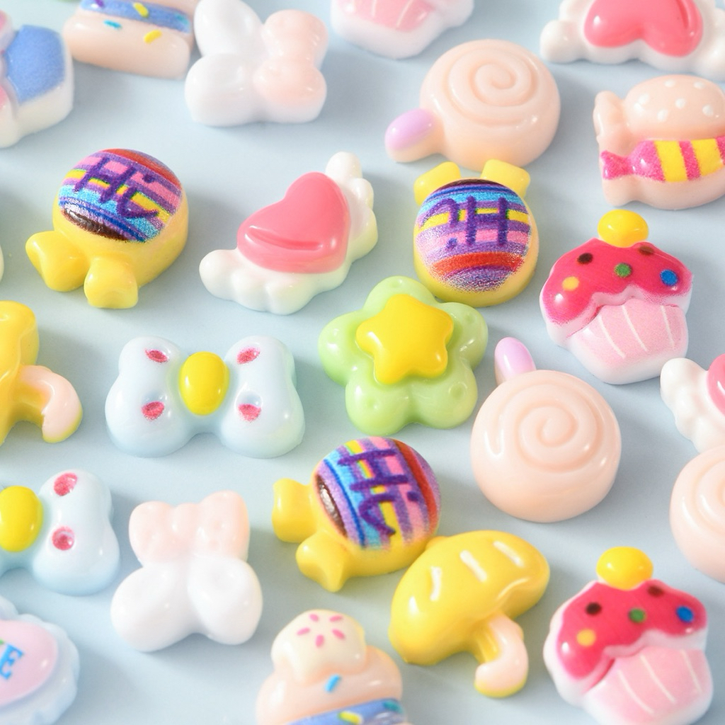 [100 ชิ้น] เรซิ่นคละลายจิ๋ว ขนาด 0.9-10 mm สำหรับงานฝีมือและตกแต่ง พร้อมส่งในไทย – โปรปัง