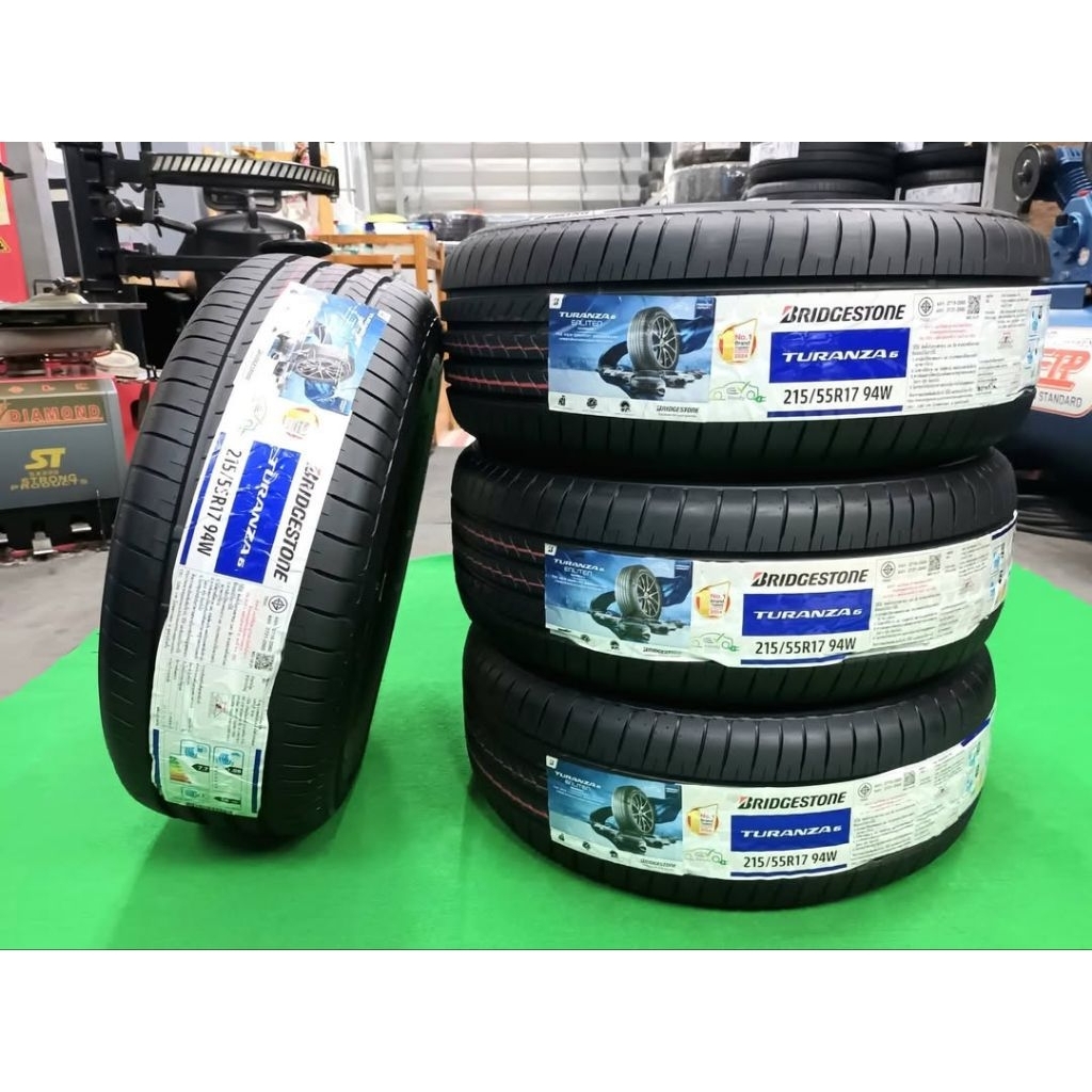 ยางใหม่ 215/55R17 Bridgestone Turanza 6 ผลิตปี 2026 พร้อมจุ๊บลมแปซิฟิก 4 ตัว จัดส่งฟรีมีเก็บปลายทาง