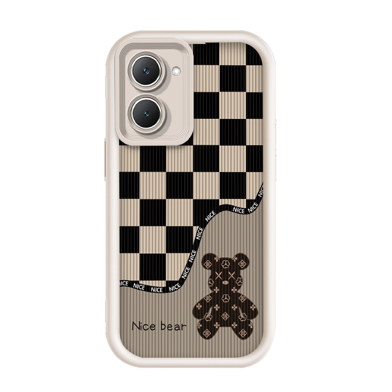 เข้ากันได้ Vivo Y03/Vivo T3 Lite/Vivo Y03t,Checkerboard ความรุนแรงหมี Tide แบรนด์ กรณีโทรศัพท์ลม