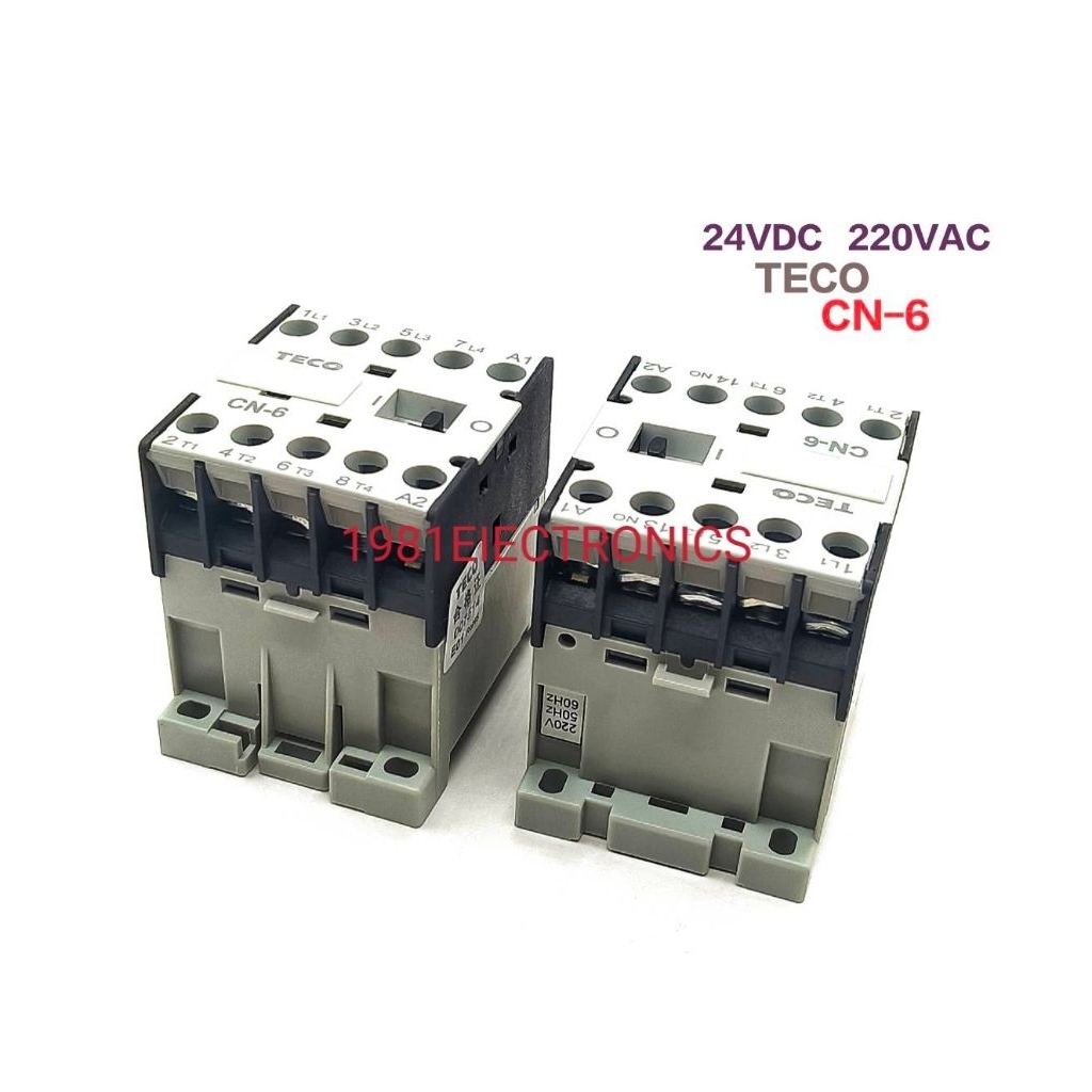 CN-6 CN6 3A1a แมกเนติก 24VDC 220Vac 20A CN6-3A1a-24V CN6-3A1a-220V Teco Magnetic Contactor 3A1a CN6H