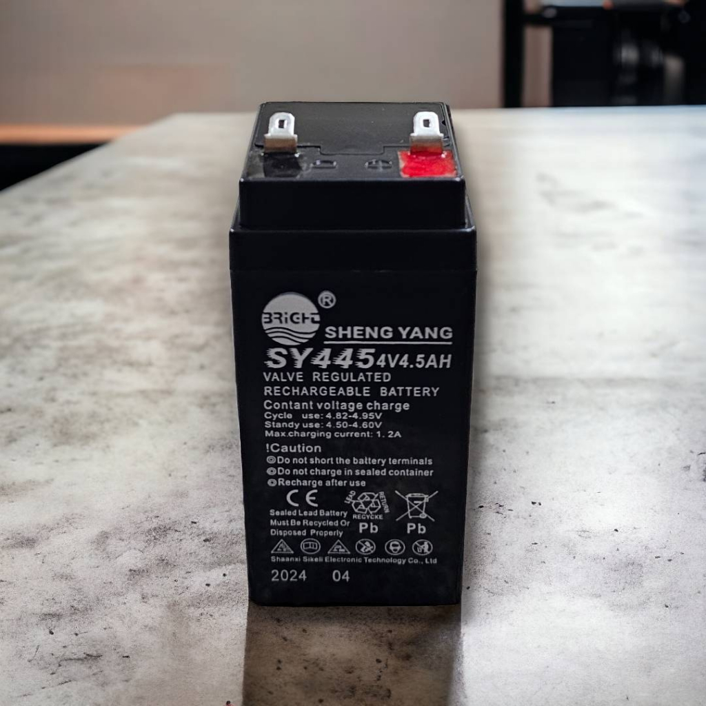 แบตเตอรี่ใช้สำรองไฟ Sealed Lead-Acid Recharge Battery, VRLA Battery 4V./4.5AH
