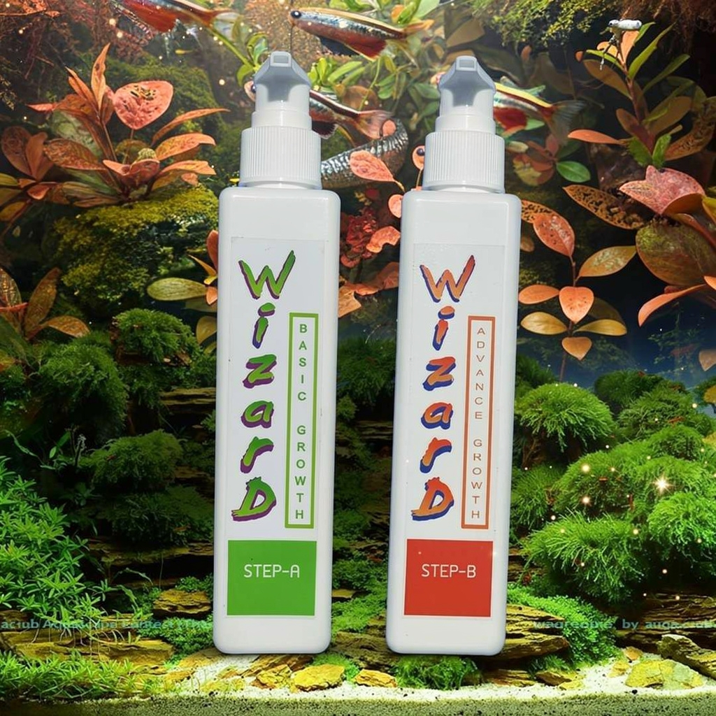 ปุ๋ยไม้น้ำ Wizard เกรดพรีเมียม 200ml (Step A / B / C) บำรุงต้นไม้ ตั้งตู้ใหม่ เร่งสีไม้แดง