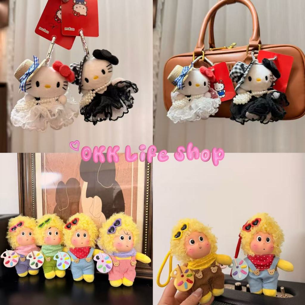 OKK Life Stop(Y015)*พร้อมส่งในไทย*พวงกุญแจตุ๊กตา น้องแมว👗&จิตรกรน้อย 🎨ของมันต้องมี! ห้อยกระเป๋าเก๋ๆ
