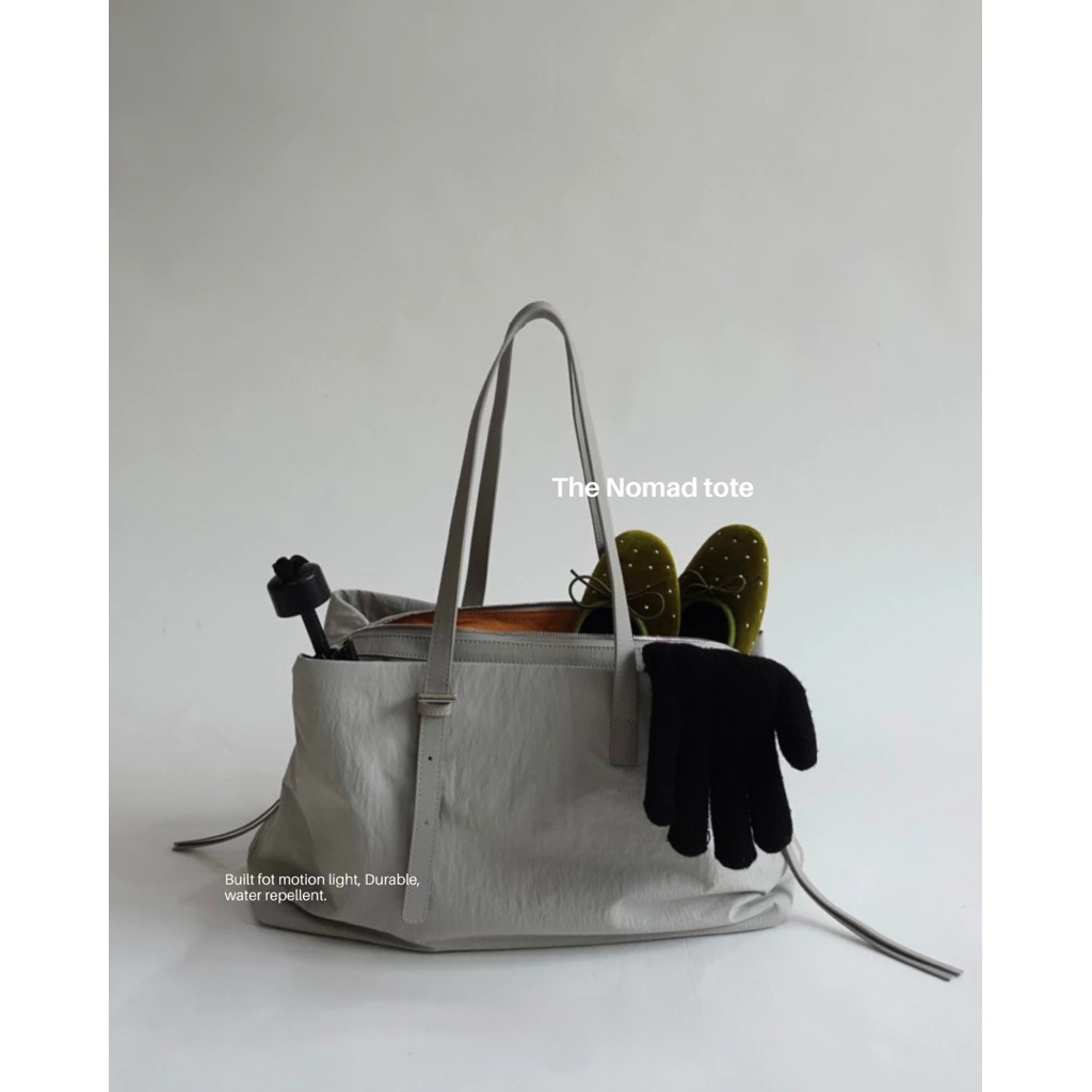 (ดำ ส่ง 24/08 / เทาพร้อมส่ง) picke | Nomad tote bag #picke017 กระเป๋าผ้าไนล่อน กระเป๋าใบใหญ่
