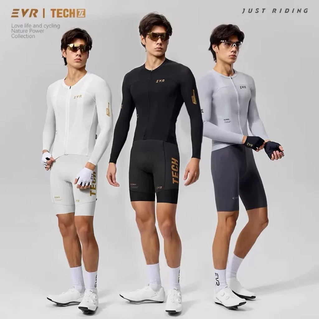เสื้อจักรยานแขนยาวผู้ชาย EVR Tech ผ้าแห้งไว ระบายอากาศ เหมาะสำหรับอากาศร้อน KXH2625