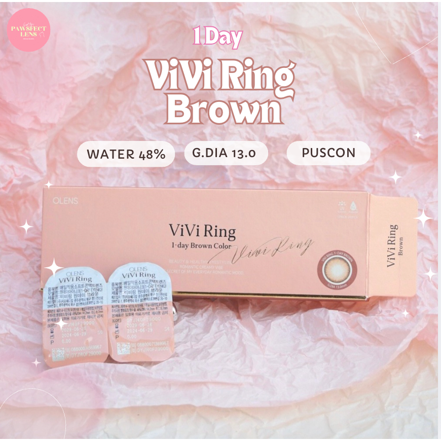 Olens Vivi Ring - Brown 1 Day เลนส์รายวัน 1คู่ 🍪 หมดอายุ 2030