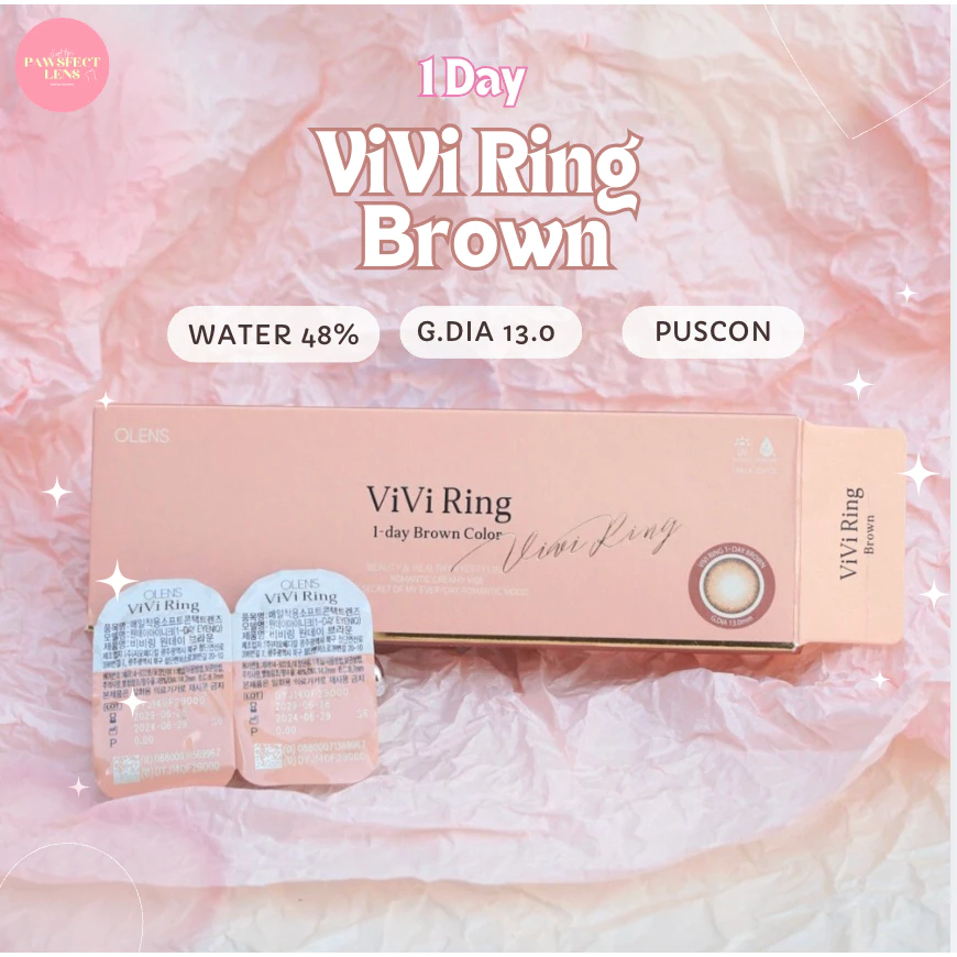 Olens Vivi Ring - Brown 1 Day เลนส์รายวัน 1คู่ 🍪 หมดอายุ 2030