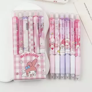 【สินค้าพร้อมส่ง】กล่อง 6 ชิ้น ปากกาหมึกเจล น่ารัก 0.5 มม. สีดำ สำหรับนักเรียน มีให้เลือกหลายสี