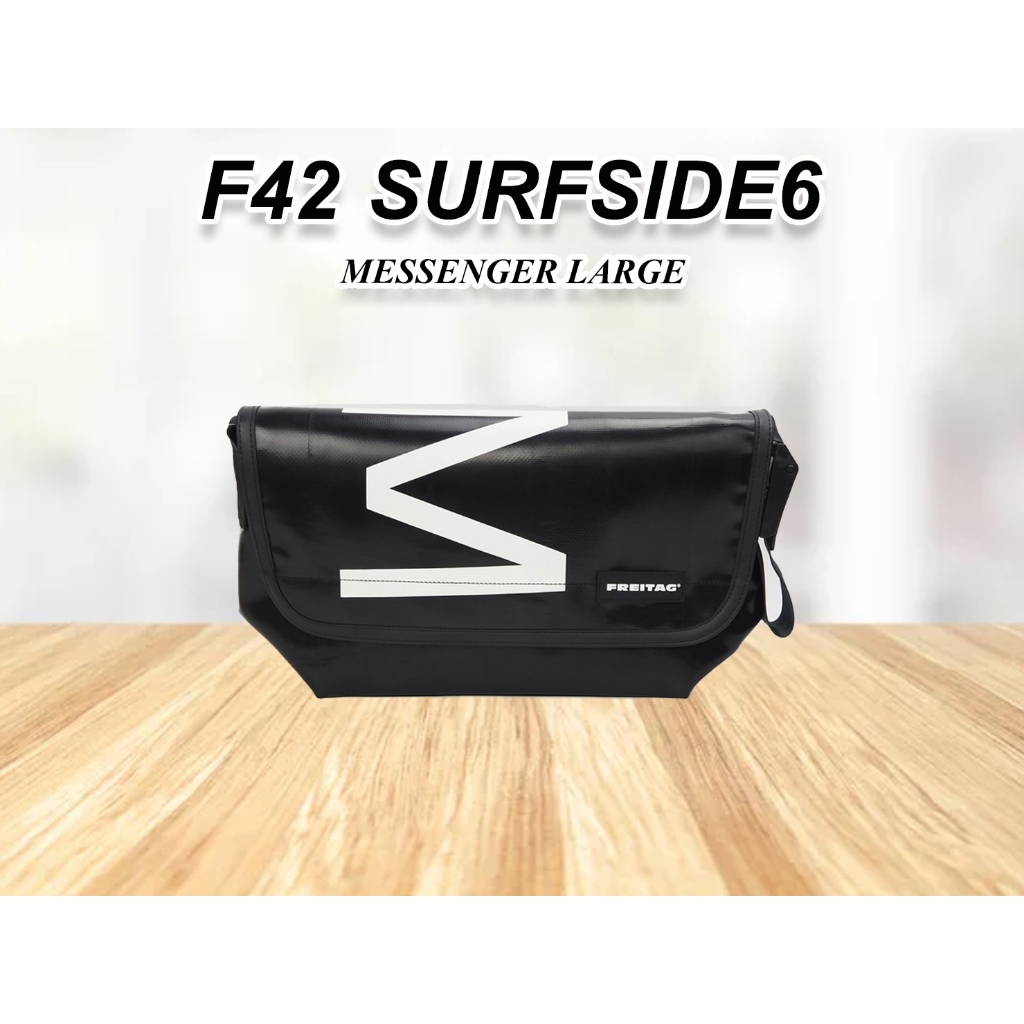 กระเป๋า FREITAG รุ่น F42 SURFSIDE6 (ผ้าดำ-สกรีนM) สวยๆ มือ1