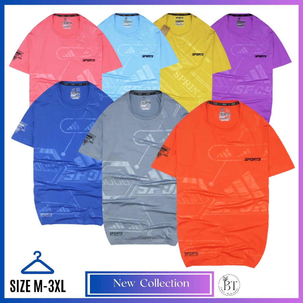 เสื้อยืด เสื้อกีฬา ไซส์ M-3XL ผ้าลื่นเย็นใส่สบาย งานคุณภาพ