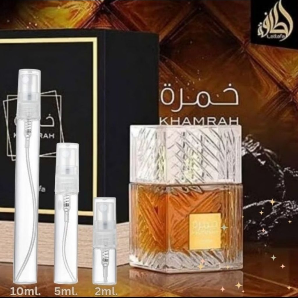 KHAMRA น้ำหอมอาหรับแท้100% แบ่งขาย 2/5/10 ml. จัดส่งเร็ว ใช้ได้ทั้งหญิงและชาย หอมหรูมาก ฉีดเที่ยวกลางคืนได้