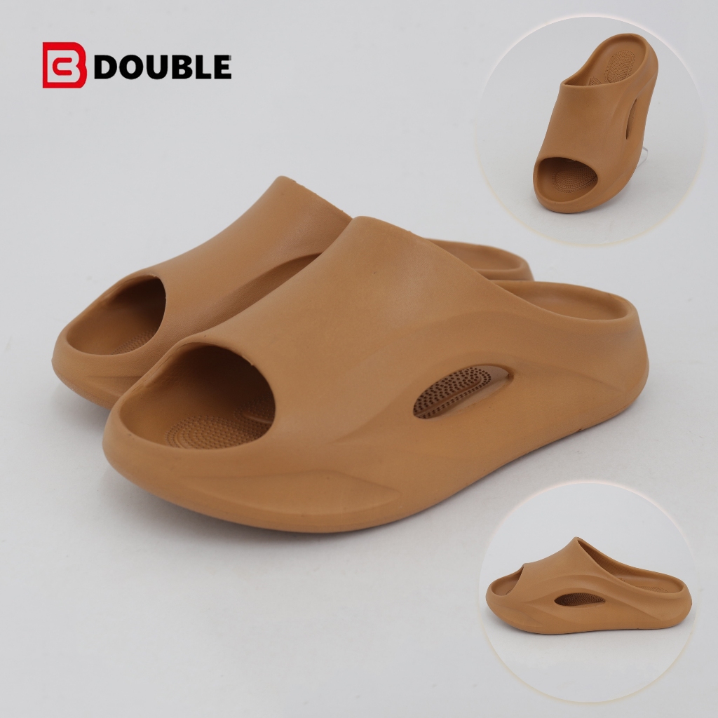 BB Double รองเท้าแตะสไลด์ รุ่นใหม่ พื้นนุ่มเบา กันลื่น สวมใส่สบายมาก แฟชั่นเรียบง่าย ทุกเพศใส่ได้ ใส่ที่บ้าน ออกไปข้างนอ – โปรปัง