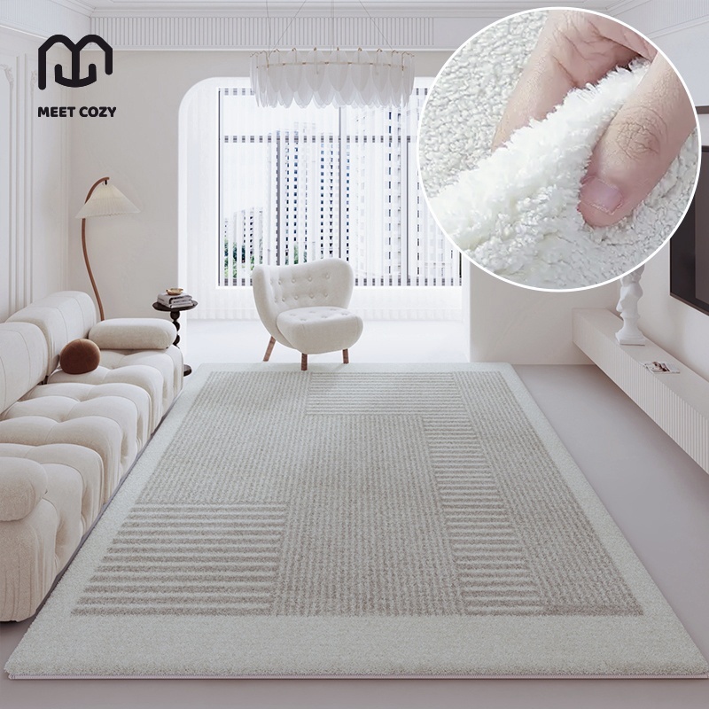 MEET COZY พรมปูพื้น ขนนิ่ม ผ้าแคชเมียร์เลียนแบบ carpet พรมตกแต่งบ้าน# 1 DB-LI
