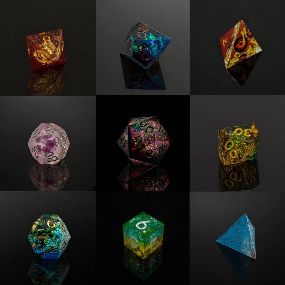 Sharp Edge Dice D4 D6 D8 D10 D12 D20 D100 (1ลูก, 1die) | DnD D&D MTG RPG TRPG บอร์ดเกม Magic เมจิก