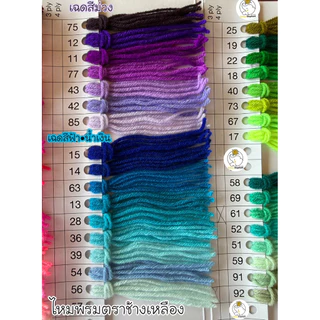 ไหมพรม ยกมัด แบบ2-3สี สีละ 5ไจขึ้นไป แบบไจ(นำไปกรอเอง) 3ply-4ply