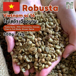 [พร้อมส่ง] สารกาแฟ Robusta Vietnam SC16 . โรบัสต้า เวียดนาม Green Bean รวม บรรจุ 500g - 1 kg. P&T KoffRoad