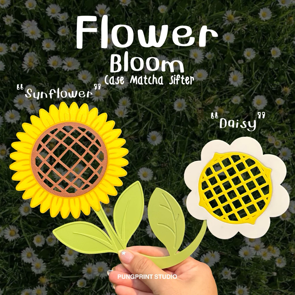 Flower Bloom เคสตะแกรงร่อนมัทฉะ - case matcha sifter 2in1