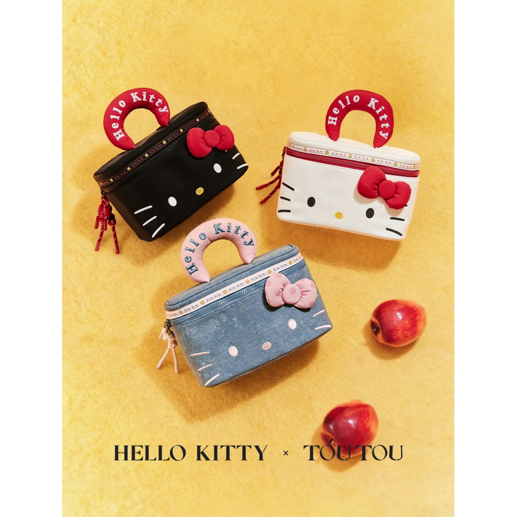 พร้อมส่ง/pre-order❤️TOUTOU x KITTY กระเป๋าเครื่องสำอาง Cosmetic bag จากช็อปแท้💯
