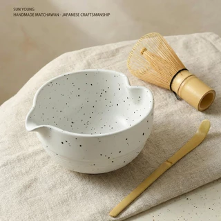 SunYoung ถ้วยชงมัทฉะเซรามิก1 ชิ้น 🫖Matcha Bowl ถ้วยชา Chawan หลายดีไซน์ สไตล์โฮมคาเฟ่ 🍵