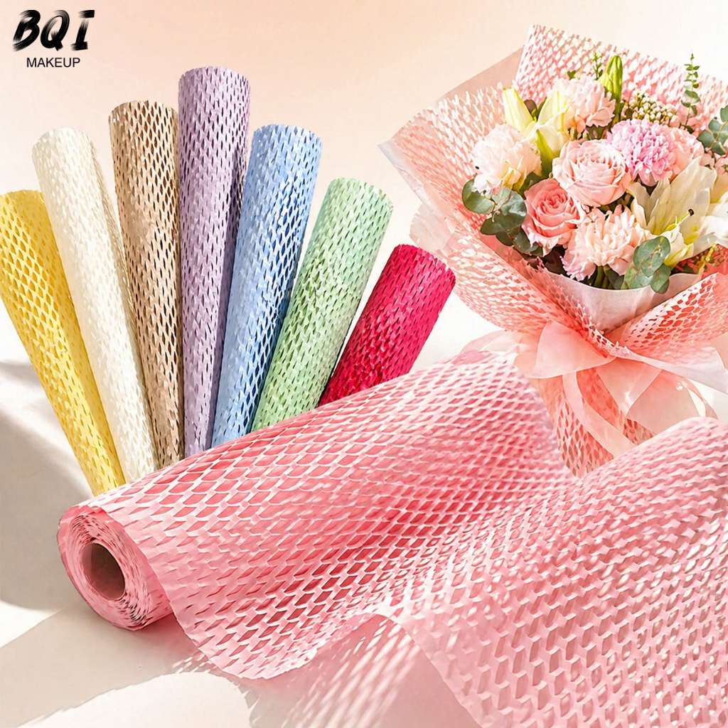 กระดาษห่อดอกไม้ Honeycomb Packaging Paper กระดาษตาข่ายห่อช่อดอกไม้ วัสดุจัดดอกไม้สำหรับร้านดอกไม้