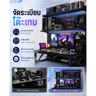 BMZAR DIYชั้นวางจัดเก็บโต๊ะเกม pegboardมัลติฟังก์ชั่น ชั้นวางปรับระดับได้ มีให้เลือกทั้งสีดำและสีขาว
