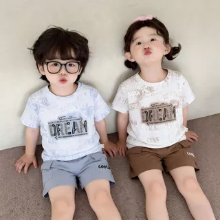 BEAR BABY ชุดลำลองเด็กทรงหลวม ชาย หญิง สีฟ้า สีน้ำตาล เด็กเล็ก-เด็กโต พิมพ์ลาย ผ้านุ่มใส่สบาย