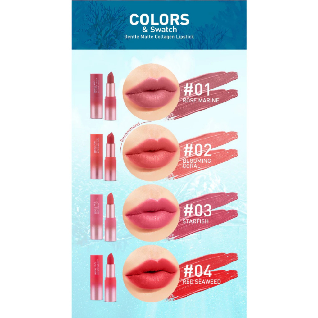 เบบี้ไบร์ท เจนเทิล แมทท์ คอลลาเจน ลิปสติก BABYBRIGHT GENTLE MATTE COLLAGEN LIPSTICK (ปริมาณ 3.7g.) มีให้เลือก 10 เฉดสี รูปที่ 2