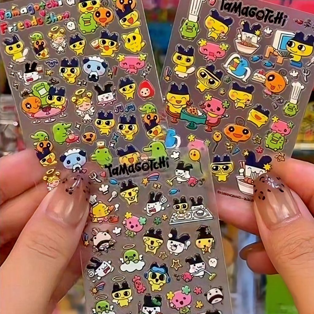 พร้อมส่งจากไทย!! สติ๊กเกอร์ติดเล็บ สติ๊กเกอร์ PVC ลายทามาก็อตจิ สติ๊กเกอร์ติดทามาก็อตจิ สติ๊กเกอร์ติดของ สติกเกอร์ตกแต่ง