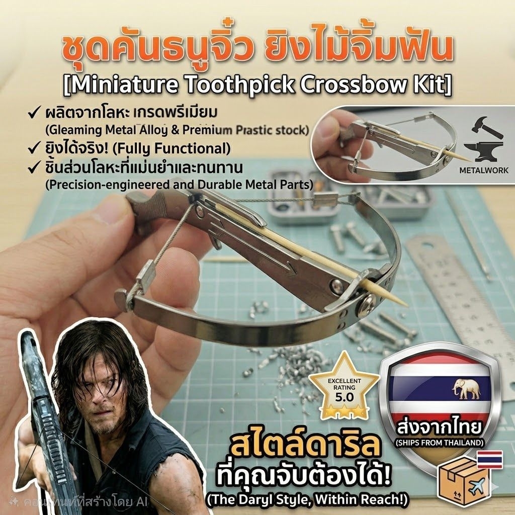 โมเดลหน้าไม้จิ๋ว วัสดุโลหะ Full Option สำหรับตั้งโชว์และฝึกสมาธิ ยิงไม้จิ้มฟัน ของเล่นของสะสม