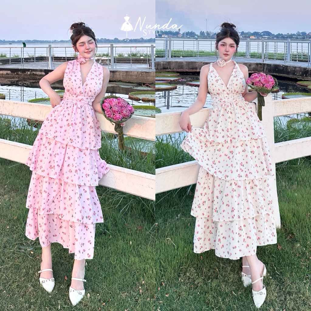 Nunda Style เดรสทรงเซ็กซี่ใส่แล้วขยี้ใจสุดๆ ชุดเดียวเอาอยู่ จะทะเลหรือดินเนอร์ ก็สับชุดนี้ไปเลย มีสายผูกโบว์ที่คอ