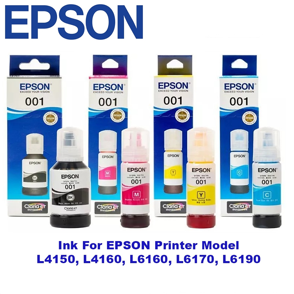 หมึกแท้จาก EPSON 001 สีดำ สำหรับตลับหมึกรุ่น EcoTank L6260 L6270 L6290 L14150 L4260