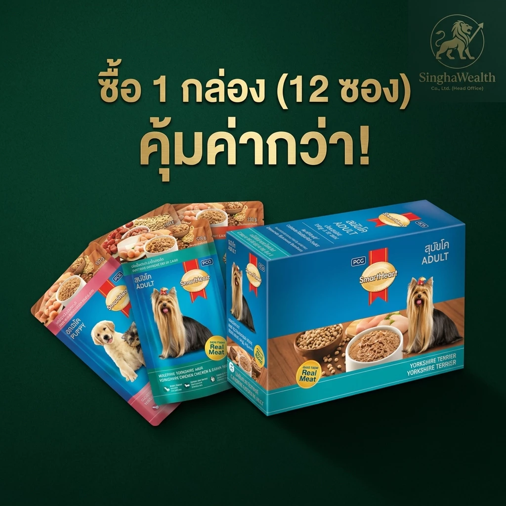 SmartHeart อาหารเปียกสุนัข Pouch สมาร์ทฮาร์ท ขนาด 120-130 g. ( 1 กล่อง 12 ซอง )สมาร์ทฮาร์ทเพาซ์