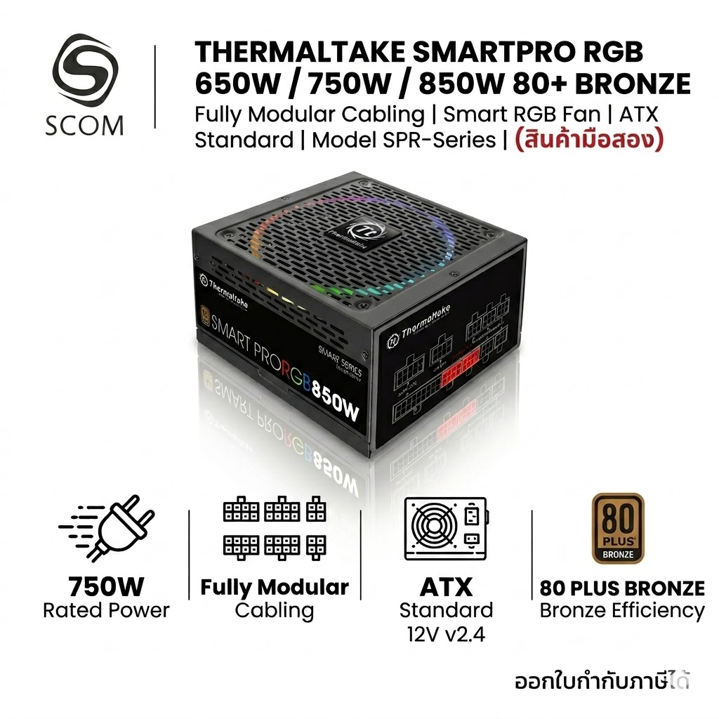 (PSU) THERMALTAKE SMARTPRO RGB 650W / 750W / 850W 80+ BRONZE