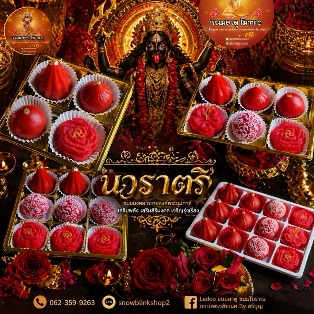เซตนวราตรี 2569 รวมขนมถวายพระแม่อุมาเทวี พระแม่กาลี  พระแม่ปารวตี พระแม่ทุรคา
