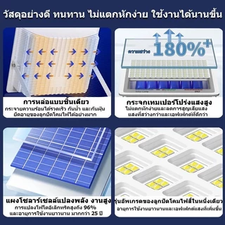 ซื้อ 1 แถม 1 ไฟโซล่าเซลล์ 2200W กันน้ำกันฟ้าผ่า IP67 โซลาร์เซลล์ Solar Light เซ็นเซอร์ พร้อมรีโ LED