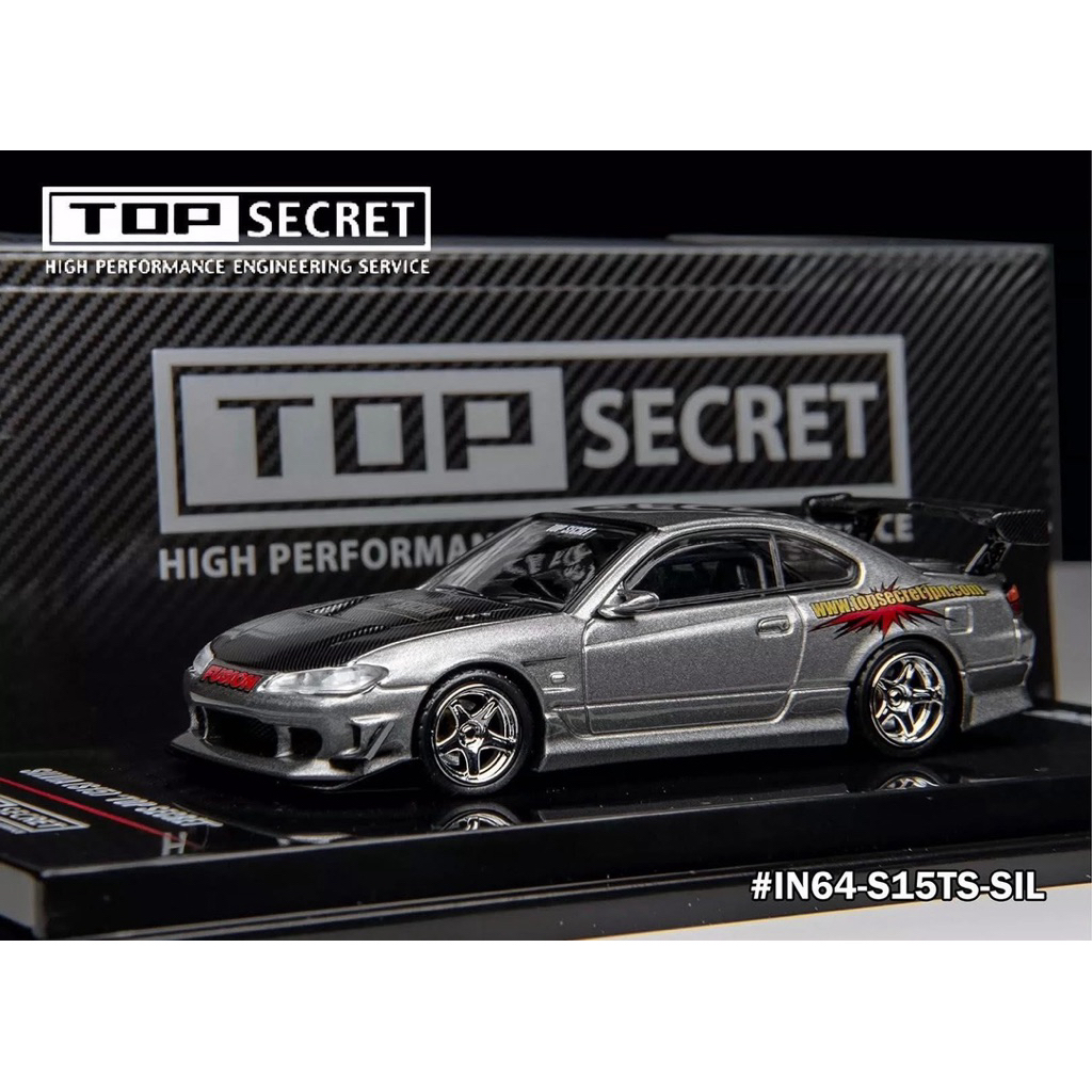 【Pre-Order】 Diecast Model INNO64 1:64 – Nissan Silvia S15 TOP SECRET Silver (IN64-S15TS-SIL) 🔥