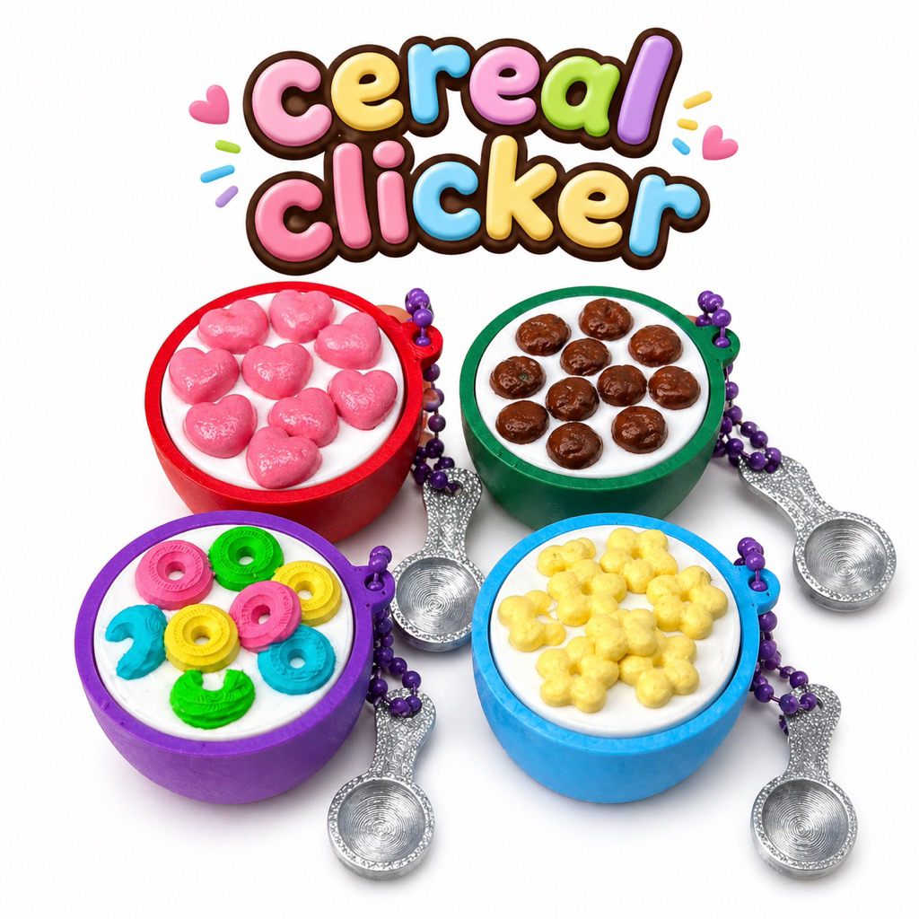 Cereal Clicker พวงกุญแจคลิก คีย์แคป อาหารเช้าซีเรียล
